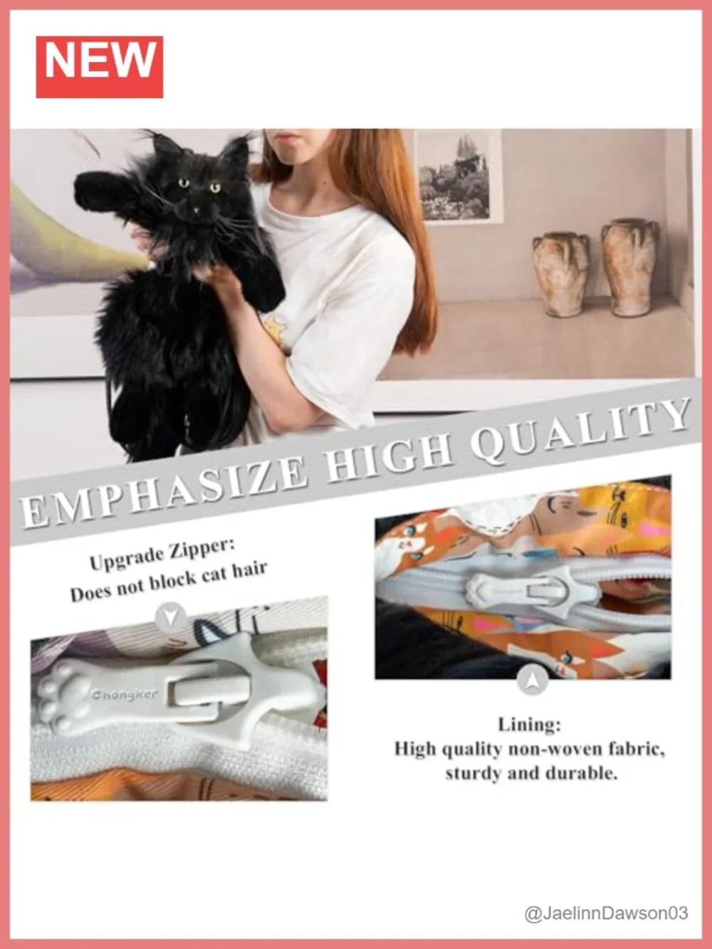 Realistic Handmade Plush Cat Shaped Backpack, Soft Stuffed Animal Bag,